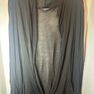 Ambiance Women’s Sz 3X Black Sheer Tie  Front Top